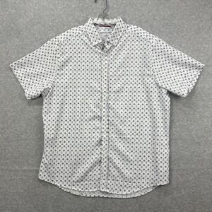 International Report Shirt‎ Mens XL White Navy 4-Way Stretch Boating Nautical